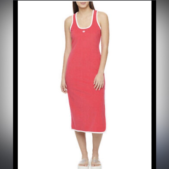 ⭕️ PRICE FIRM Juicy Couture Terry Cloth Pink Slit Sundress Size Medium - Picture 2 of 8